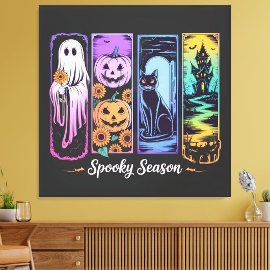 Spooky Seizoen 4 paneel Canvas Afdruk (Insitu (Woonkamer))