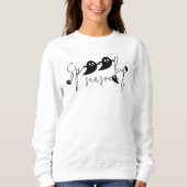 Spooky seizoen Black Flying Ghosts Script Hallowee Trui (Voorkant)