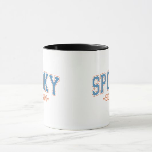 Spooky Seizoen Blauw en Sinaasappel Wit Halloween Mok (Midden)