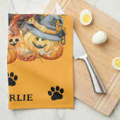 Spooky Seizoen Boxer Halloween Pompoen Custom Dog Theedoek (Quarter Fold)