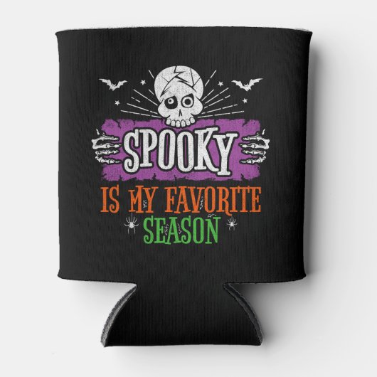 Spooky Seizoen Eng Skelet Vleermuizen Gelukkig Hal Blikjeskoeler (Voorkant)