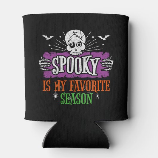 Spooky Seizoen Eng Skelet Vleermuizen Gelukkig Hal Blikjeskoeler (Achterkant)