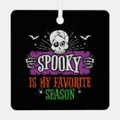 Spooky Seizoen Eng Skelet Vleermuizen Gelukkig Hal Metalen Ornament (Achterkant)