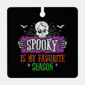 Spooky Seizoen Eng Skelet Vleermuizen Gelukkig Hal Metalen Ornament (Voorkant)