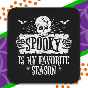 Spooky Seizoen Eng Skelet Vleermuizen Gelukkig Hal Vierkante Sticker