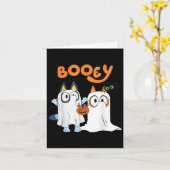 Spooky seizoen Funny Ghost Booey Halloween voor ma Kaart (Gele Bloem)