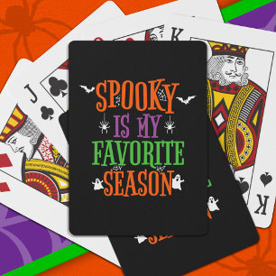 Spooky Seizoen Geesten Vleermuizen Spinnen Gelukki Pokerkaarten