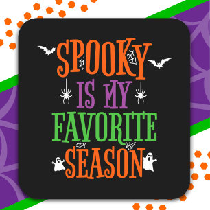 Spooky Seizoen Geesten Vleermuizen Spinnen Gelukki Vierkante Sticker