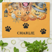 Spooky Seizoen Gouden Retriever Halloween Aangepas Theedoek (Gevouwen)