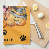 Spooky Seizoen Gouden Retriever Halloween Aangepas Theedoek (Quarter Fold)