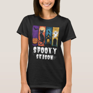 Spooky seizoen Halloween Black Cat Ghost achtervol T-shirt