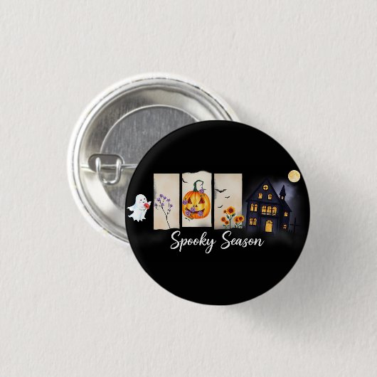 Spooky seizoen Halloween Button (Voorkant /achterkant)