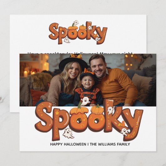 Spooky seizoen, Halloween Family Photo Holiday (Voorkant / Achterkant)