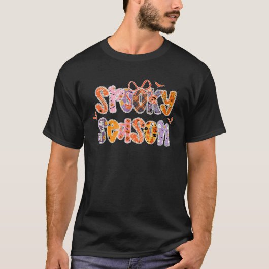 Spooky seizoen Halloween Ghost Coquette Bow Trick T-shirt (Voorkant)