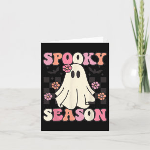 Spooky Seizoen Halloween Ghost Kostuum Retro Groov Kaart