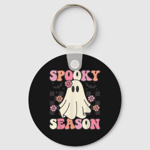 Spooky Seizoen Halloween Ghost Kostuum Retro Groov Sleutelhanger