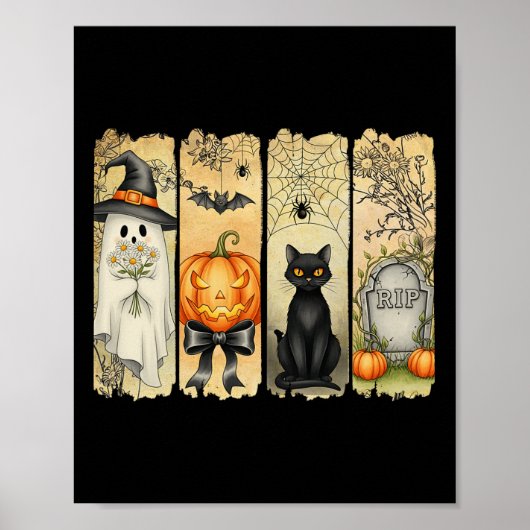 Spooky Seizoen Halloween Ghost Pumpkin Coqu Poster (Voorkant)
