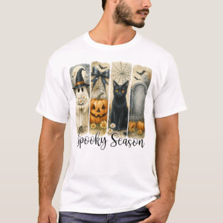 Spooky Seizoen  Halloween Ghost Pumpkin T-shirt