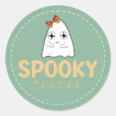 Spooky-seizoen Halloween Ghost Round Sticker (Voorkant)