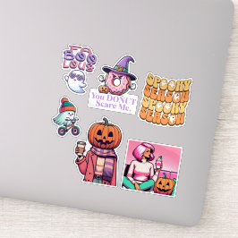 Spooky seizoen Halloween Ghosts en Pumpkins Sticker