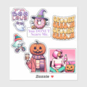 Spooky seizoen Halloween Ghosts en Pumpkins Sticker (Vel)