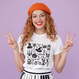 Spooky seizoen Halloween Ghosts en Pumpkins T-shirt