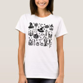 Spooky seizoen Halloween Ghosts en Pumpkins T-shirt (Voorkant)