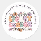 Spooky Seizoen Halloween Groovy Treat Bag Sticker (Voorkant)