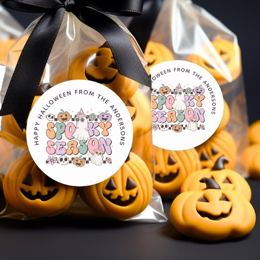 Spooky Seizoen Halloween Groovy Treat Bag Sticker