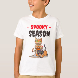 Spooky seizoen Halloween katten T-shirt