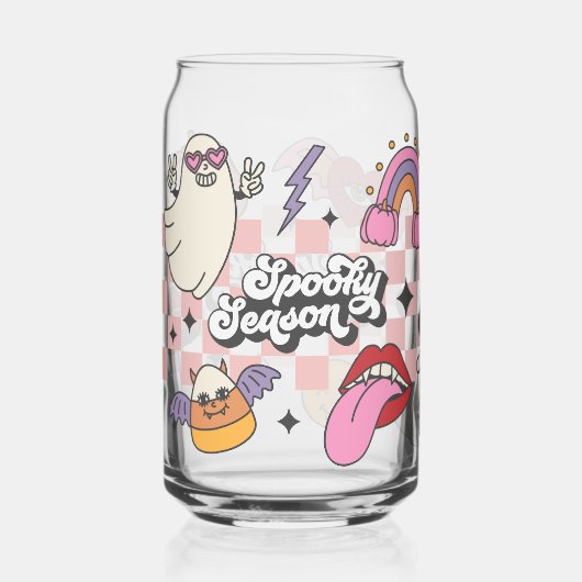 Spooky Seizoen Halloween Mok, Herfst Halloween Gif Blikvorm Glas (Voorkant)