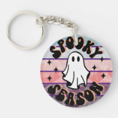 Spooky Seizoen Halloween White Sheet Ghost Sleutelhanger (Voorkant)