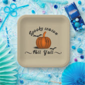 Spooky seizoen herfst yall papieren bordje (Feest)
