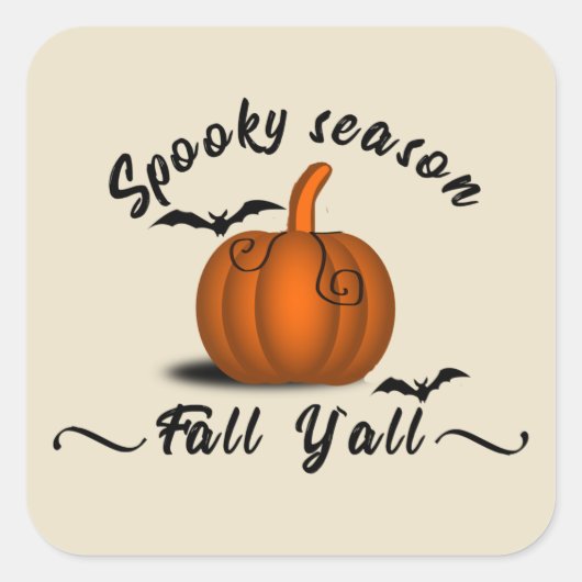 Spooky seizoen herfst yall vierkante sticker (Voorkant)
