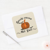 Spooky seizoen herfst yall vierkante sticker (Envelop)
