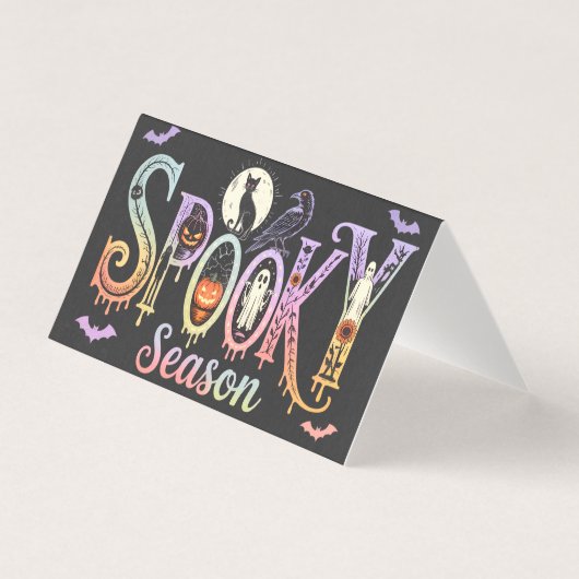 Spooky seizoen iriserende Halloween Kaart (Voorkant)
