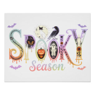Spooky seizoen iriserende Halloween Perfect Poster