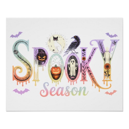 Spooky seizoen iriserende Halloween Perfect Poster (Voorkant)