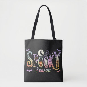 Spooky seizoen iriserende Halloween Tote Bag