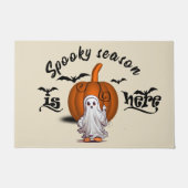 Spooky seizoen is hier grappig halloween deurmat (Voorkant)