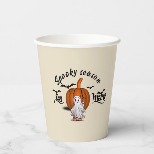 Spooky seizoen is hier grappig halloween papieren bekers (Achterkant)