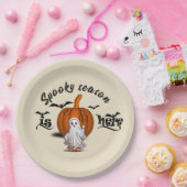 Spooky seizoen is hier grappig halloween papieren bordje (Feest)