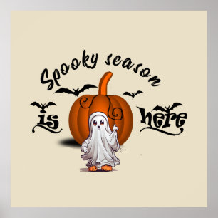Spooky seizoen is hier grappig halloween poster