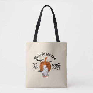 Spooky seizoen is hier grappig halloween tote bag