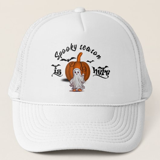 Spooky seizoen is hier grappig halloween trucker pet (Voorkant)