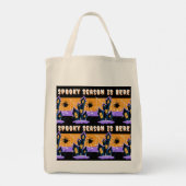 Spooky Seizoen is hier met halloween kleurenviruss Tote Bag (Achterkant)