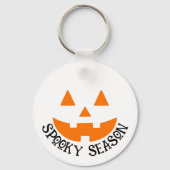 Spooky seizoen Jack-o'-Lantern Halloween Sleutelhanger (Voorkant)