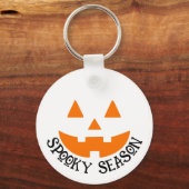 Spooky seizoen Jack-o'-Lantern Halloween Sleutelhanger (Voorkant)