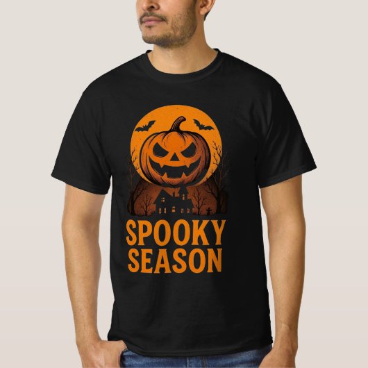  SPOOKY SEIZOEN Jack-O'-Lantern Halloween T-shirt (Voorkant)