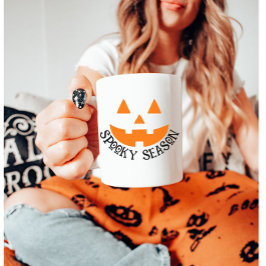 Spooky seizoen pompoen gezicht Schattigee Hallowee Koffiemok